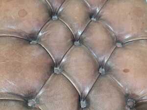 Leather button-tufted stool - 4