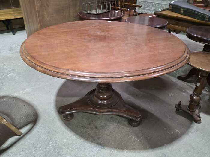 Round timber dining table