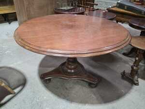 Round timber dining table