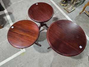 Three pedestal occasional tables - 2