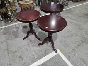 Three pedestal occasional tables - 3