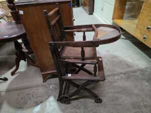 Child's timber high chair - 2