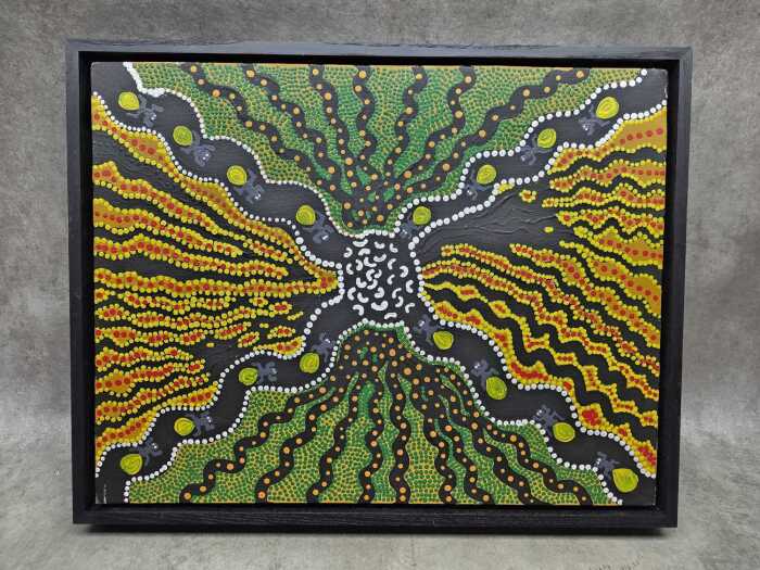 Rebecca Wheeler (Pitjantjatjara), Indigenous Australian acrylic painting on canvas