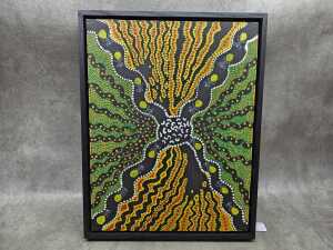 Rebecca Wheeler (Pitjantjatjara), Indigenous Australian acrylic painting on canvas - 2