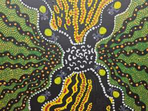 Rebecca Wheeler (Pitjantjatjara), Indigenous Australian acrylic painting on canvas - 3