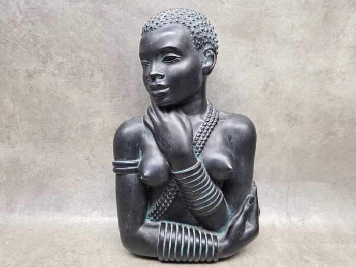 German 'Archatit' wall sculpture of an African woman.