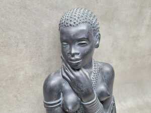 German 'Archatit' wall sculpture of an African woman. - 2