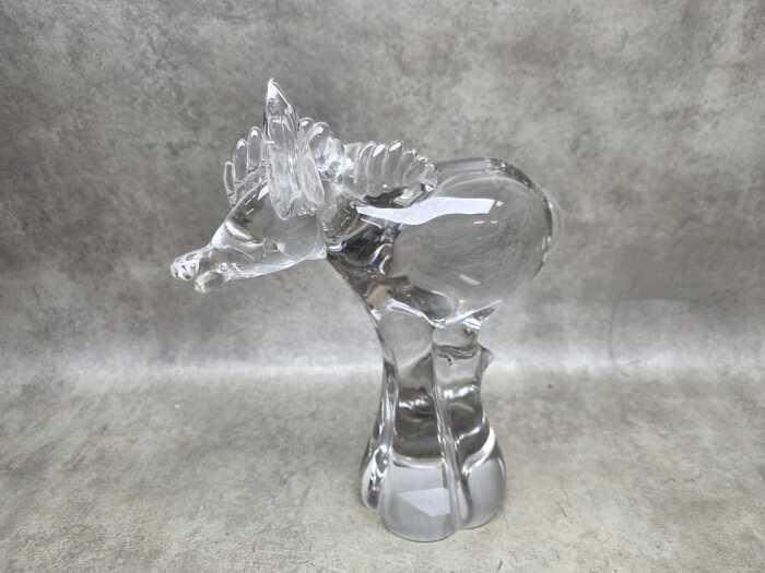 Clear art glass donkey figure