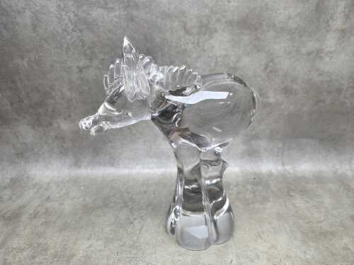 Clear art glass donkey figure