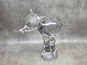 Clear art glass donkey figure