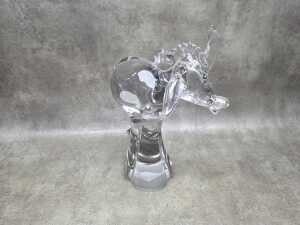 Clear art glass donkey figure - 2