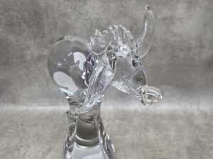 Clear art glass donkey figure - 3