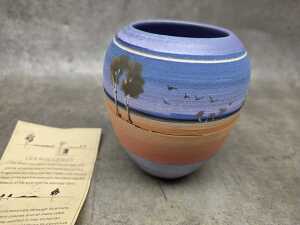 Two Les Macleman hand painted pottery vases - 6
