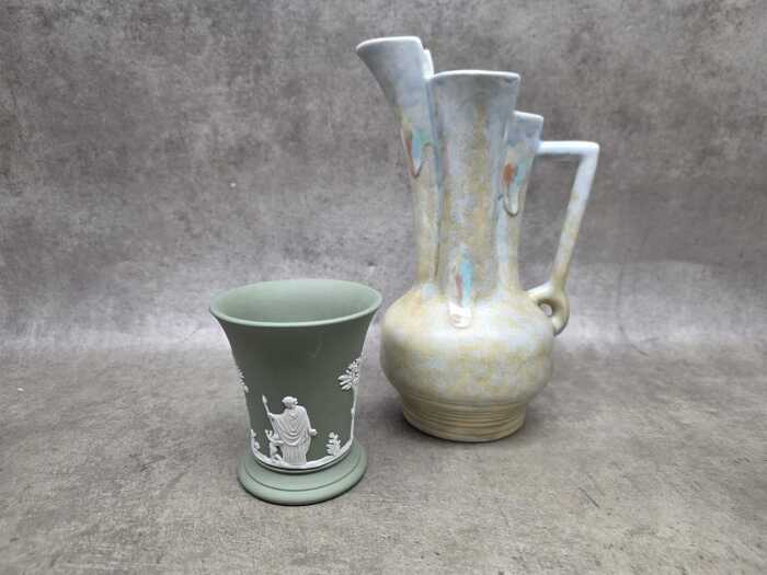Two ceramic decorative pieces, including Wedgewood