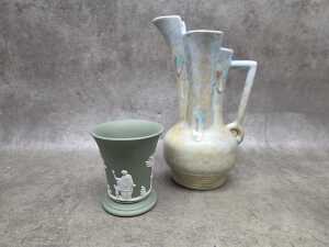 Two ceramic decorative pieces, including Wedgewood