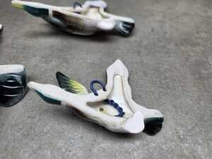 Three ceramic flying mallard duck wall plaques - 4