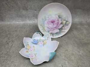 Four pieces of hand painted porcelain pieces - 2
