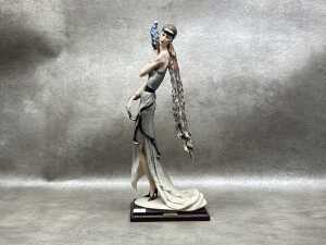 Giuseppe Armani 'Lady With Peacock' porcelain figure