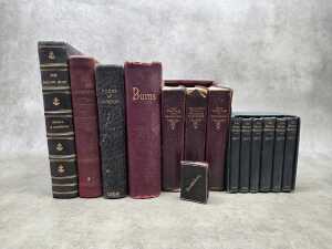 Seven leatherbound books