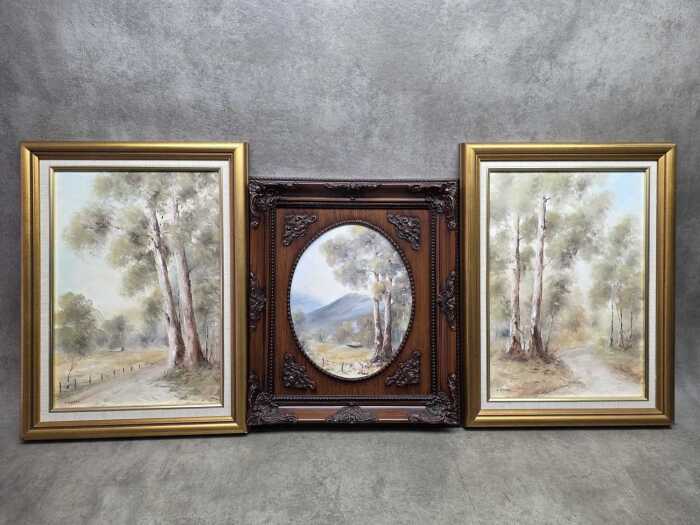Three Australian landscape paintings by Helen Beasy (working 20th century)