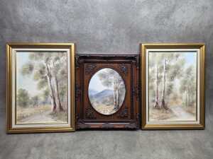 Three Australian landscape paintings by Helen Beasy (working 20th century)