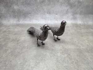 Two pairs of cast metal pheasant figures - 2
