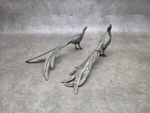 Two pairs of cast metal pheasant figures - 5