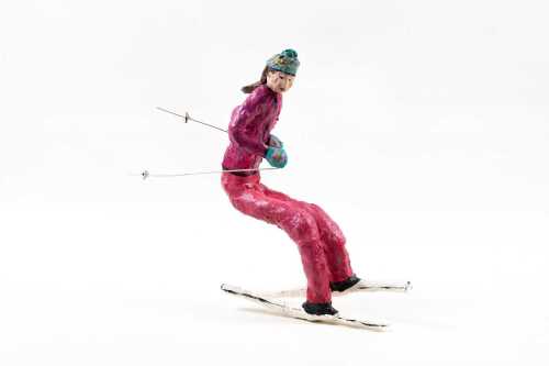 Elizabeth Tarrant, Skier, 2001. Painted papier-m&acirc;ch&eacute; wall mounted sculpture