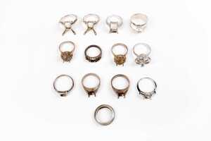 A collection of rings in sterling silver