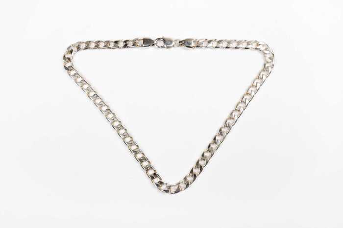 A curb link necklace in sterling silver
