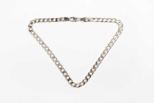 A curb link necklace in sterling silver