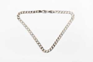 A curb link necklace in sterling silver