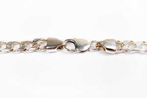 A curb link necklace in sterling silver - 3