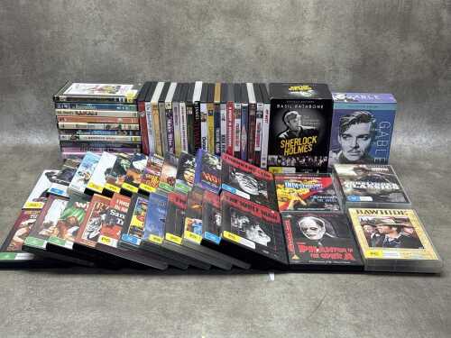 Classics and nostaglia DVDs, including Sherlock Holmes and Kenneth More box sets