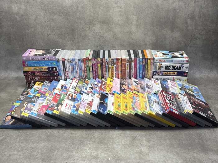 DVDs, mostly TV shows. Including Frasier, Full House, Benny Hill