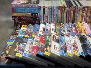 DVDs, mostly TV shows. Including Frasier, Full House, Benny Hill - 2