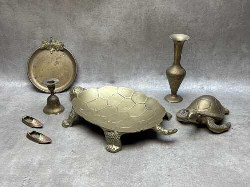 Group of decorative brassware