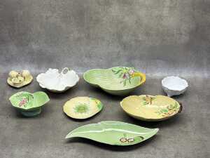 Foliate form porcelain, mostly Carlton Ware - 2