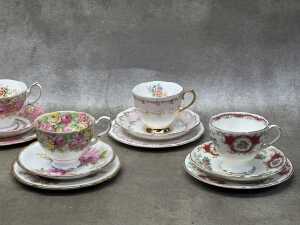 Six English porcelain trios, including Royal Albert - 3