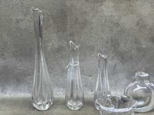 Six Kosta Boda and Orrefors crystal vases - 2