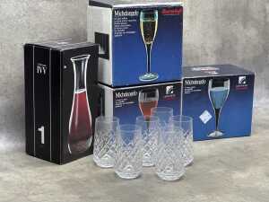 Assorted glass drinkware including Bormioli Michelangelo wine glasses, - 2