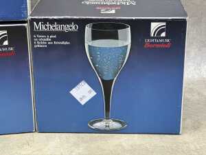 Assorted glass drinkware including Bormioli Michelangelo wine glasses, - 3
