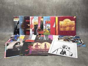 Mostly Rock and Pop vinyl records, including Joe Jackson
