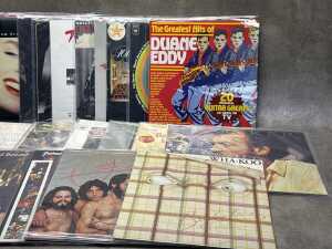 25 vinyl records, mostly Rock and Pop, including Roxy Music, Kim Carnes - 3