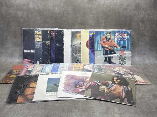 25 vinyl records, mostly Rock and Pop, including Beach Boys, Joe Cocker
