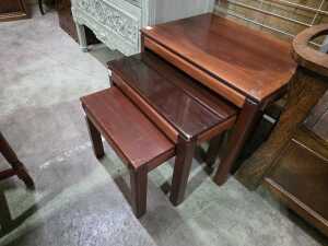 Nest of three timber tables - 2