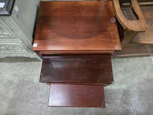 Nest of three timber tables - 3