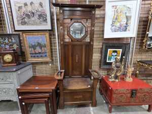 Edwardian oak hallstand