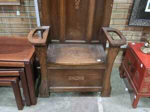 Edwardian oak hallstand - 2