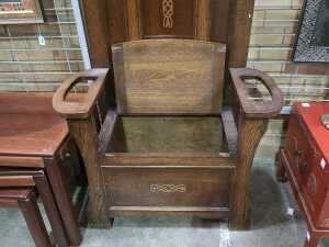 Edwardian oak hallstand - 3